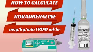 how to calculate mcgkgmin to mlhour of noradrenaline [upl. by Annaj]