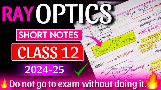 Ray Optics Class 12  Complete Short Notes for CBSE Exams  boardexam [upl. by Notfol]