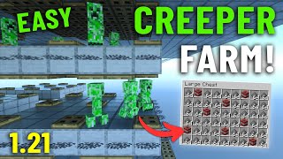 How to Make Creeper Farm in Minecraft Bedrock 121 Unlimited Gunpowder Farm [upl. by Eniluqcaj]