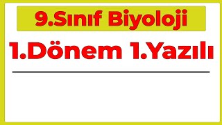 9Sınıf Biyoloji 1Dönem 1Yazılı Yeni Sisteme Göre2024 [upl. by Ayrotal]