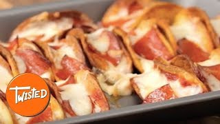 How To Make Mini Pizza Tacos  Easy Oven Baked Tacos  Twisted [upl. by Ruddie799]