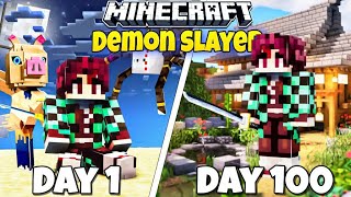 I Survived 100 Days As A DEMON SLAYER In HARDCORE MINECRAFTHINDI Part1 [upl. by Baldridge]