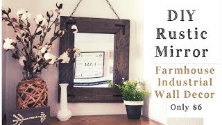 DIY RUSTIC WOOD MIRROR  Easy DIY Project 6 [upl. by Millard]