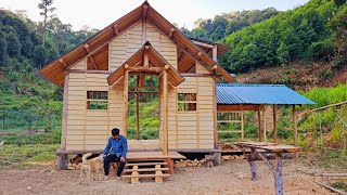 Building My New Big Log Cabin in the Wilderness With My Dog  First Wall For My Big Cabin [upl. by Anuahc]