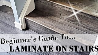 How to install laminate on stairs  Step by step for beginners [upl. by Idnas33]