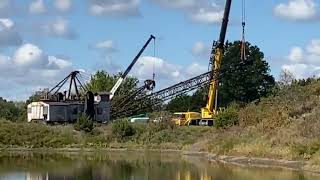 Live Lowering the boom preparing to move mining history the Page 618 Walking Dragline [upl. by Belvia555]