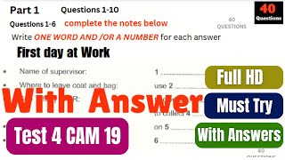 IELTS Listening Practice 10072024 I latest IELTS Listening with Answers  Cam 19 Test 4 Listening [upl. by Flower]