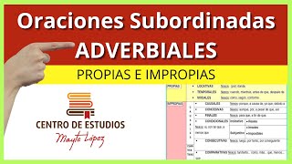 ORACIONES SUBORDINADAS ADVERBIALES [upl. by Aicele]