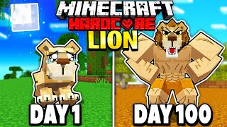 I Survived 100 Days as a LION in Minecraft Heres What Happened [upl. by Olbap]