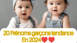 20 prénoms bébés garçons tendance en 2024 [upl. by Eceinwahs]