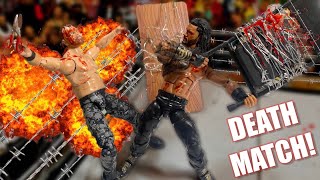 ROMAN REIGNS VS JON MOXLEY EXPLODING BARBED WIRE DEATH MATCH [upl. by Arehc]