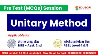 Unitary Method MCQs  Banking Preparation class in English Medium nrb rbbl bankingprep [upl. by Naimed]