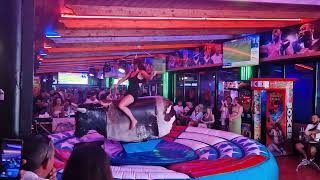 GIRLS TAKE ON THE BULL 😲 Benidorm Bull Riding Challenge 2024 😍 [upl. by Kori]