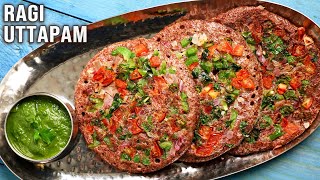 Ragi Uttapam Recipe  Instant Healthy Breakfast For Work School College Busy Mornings  Millets [upl. by Yboj]