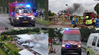 Zeer grote brand bij kersenteler in Buren  Brandweer met spoed onderweg  dronebeelden [upl. by Gnanmos73]