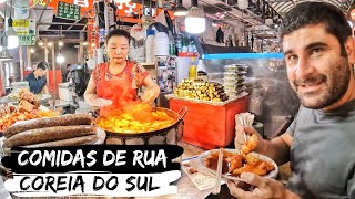 PROVANDO COMIDAS DE RUA NA COREIA [upl. by Pearman712]