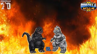 Godzilla 1989 vs Mechagodzilla 1993  Godzilla Battle Line [upl. by Ingram796]