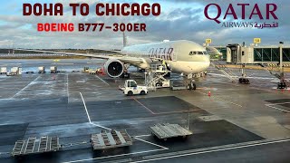 Qatar Airways Economy Class I Boeing B777300ER I Doha to Chicago [upl. by Savihc]