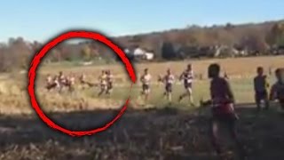 Watch Shocking Moment College Runner Gets Hit By Deer During Race [upl. by Ecilef]