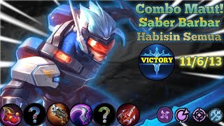 GAMEPLAY SABER PEMULA  BUILD TERSAKIT sabermobilelegends sabergameplay mlbbidcreator [upl. by Anavlis481]