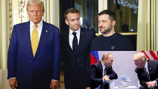 Donald Trump meets French president Macron Ukraines Zelensky in Paris [upl. by Ansaev187]