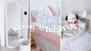 cozy and small room makeover ☁️  aesthetic hauls  pinterest inspired ♡ [upl. by Ramled]