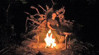 Building and Living in a Bushcraft Log Cabin in the Woods a Complete Story [upl. by Tuckie]