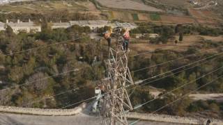 Enemalta plc 33kV aerial line supply to Gozo [upl. by Sabrina302]