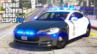 GTA 5  LSPDFR Ep481  Franklin Patrols in a Tesla Police Car [upl. by Robby]