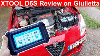 XTOOL D5S Scan Tool Review on Alfa Romeo Giulietta [upl. by Fredi]