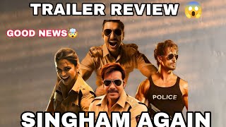 SINGHAM AGAIN TRAILER REVIEW IN HINDI AJAY DEVGAN SUNIL SETTY FILM ajaydevgan moviereview [upl. by Henley]