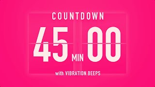 45 Minutes Countdown Flip Clock Timer  Vibration Beep 💓 [upl. by Tran]