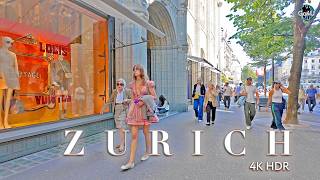 SWITZERLAND ZURICH 🇨🇭 Stroll through elegant City from Europaallee to Bahnhofstrasse 4K Walking tour [upl. by Anirrak]