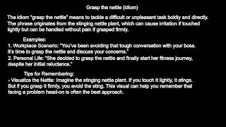 Understanding the Idiom ‘Grasp the Nettle’  Meaning Origin and Examples [upl. by Nyltac]