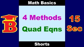 4 Methods of Solving Quadratic Eqns [upl. by Acinorrev899]