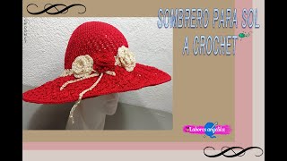 COMO TEJER UN SOMBRERO PARA SOL TEJIDO A CROCHET MUY FÁCIL  Labores Angélika [upl. by Bertrando50]