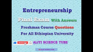 Entrepreneurship Final Exam With Answers Freshman Course correction 1 True 10 False 25 D 40 D [upl. by Swaine]