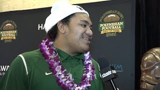 Polynesian Bowl Penei Sewell interview [upl. by Giesser149]