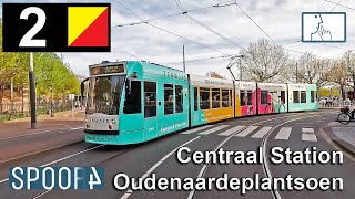 Cabinerit Tram 2 Amsterdam  Centraal Station  Oudenaardeplantsoen Tram Drivers POV [upl. by Meensat]