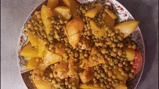 TAGINE POULET POMME DE TERRE PETIS POIS FACILE [upl. by Nessnaj]