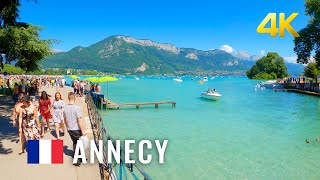 Annecy France picturesque lake side walking tour most beautiful town in France 4K [upl. by Iatnwahs]