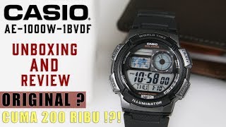 UNBOXING Jam Tangan Casio Murah Cuma 200ribu  Casio AE1000W1BVDF Battery 10 Tahun [upl. by Atires503]