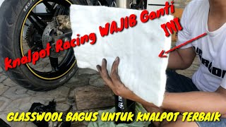 GANTI GLASSWOOL KNALPOT RACING TRIDENTE F20 RAPTOR  3 TECH RACING EVOLUTION [upl. by Atiuqes]