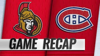 Habs score two quick goals in the 3rd edge Senators [upl. by Lura]