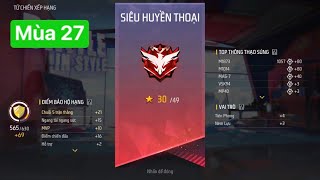 Trận Đấu Tử Chiến Xếp Hạng Lên Rank Siêu Huyền Thoại 30 Mùa 27 Trong Free Fire Valek Fire [upl. by Annaehs]