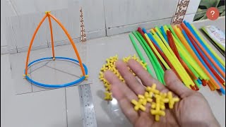 Bangun Ruang Sisi Lengkung 3 Merangkai KERUCUT Dengan Magic Straw atau Pipa Puzzle [upl. by Fortunio554]