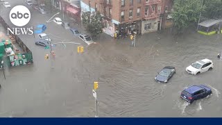 New York declared state of emergency from flooding  GMA [upl. by Nnasus]