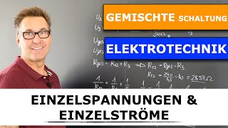 Gemischte Schaltung mit 3 Widerstände  Parallelschaltung  Serienschaltung  Strom berechnen [upl. by Yatnwahs]