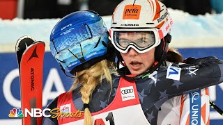 History denied Vlhova takes slalom from Shiffrin with excellent final run  NBC Sports [upl. by Paquito189]