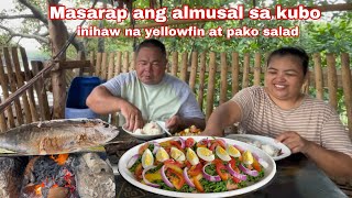 Masarap ang almusal sa kubo  inihaw na yellowfin at pako salad [upl. by Diane-Marie653]